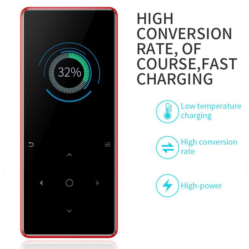 Bluetooth 4.1 Touch Button MP4 Music Player Bulit-in Speaker 8G/16G with FM Radio/Recording Portable Slim Lossless Sound Walkman