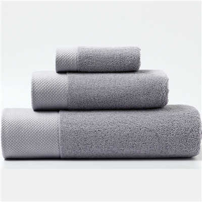 Juego de toallas de baño de lujo para adultos, 100% algodón, blanco, café, Morado, gris, toalla de rizo, paño de mano y cara: Grey / 40x80cm Face Towel