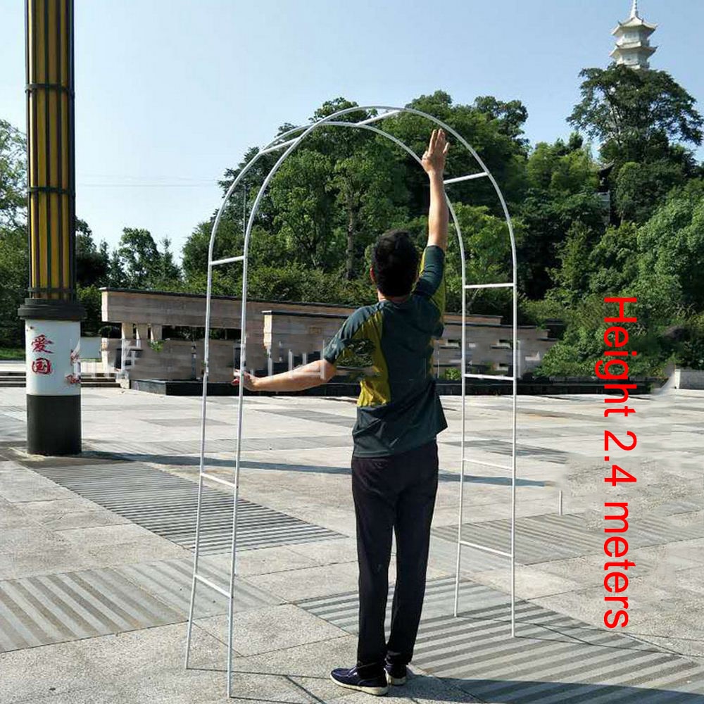 DIY metal łuk ślubny ozdoby ogrodowe tło pergola stojak ramka w kwiaty na ślub urodziny wesele dekoracja 2.4M