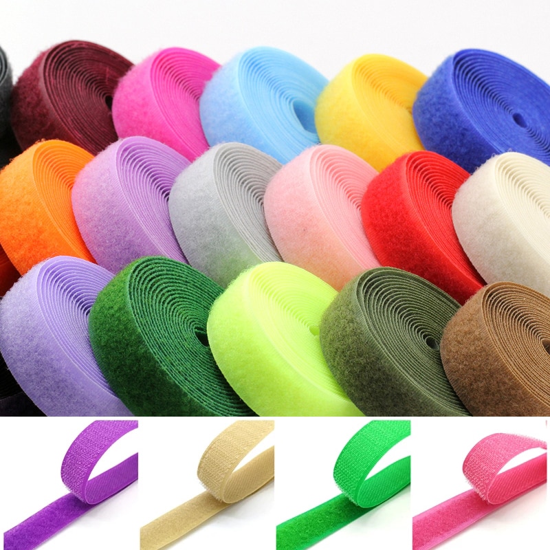 1 Pair Length 1 Meter Width 20 mm Color Hook Surface Hook and Loop Fastener Tape Without Glue Velcro Sewing Accessories