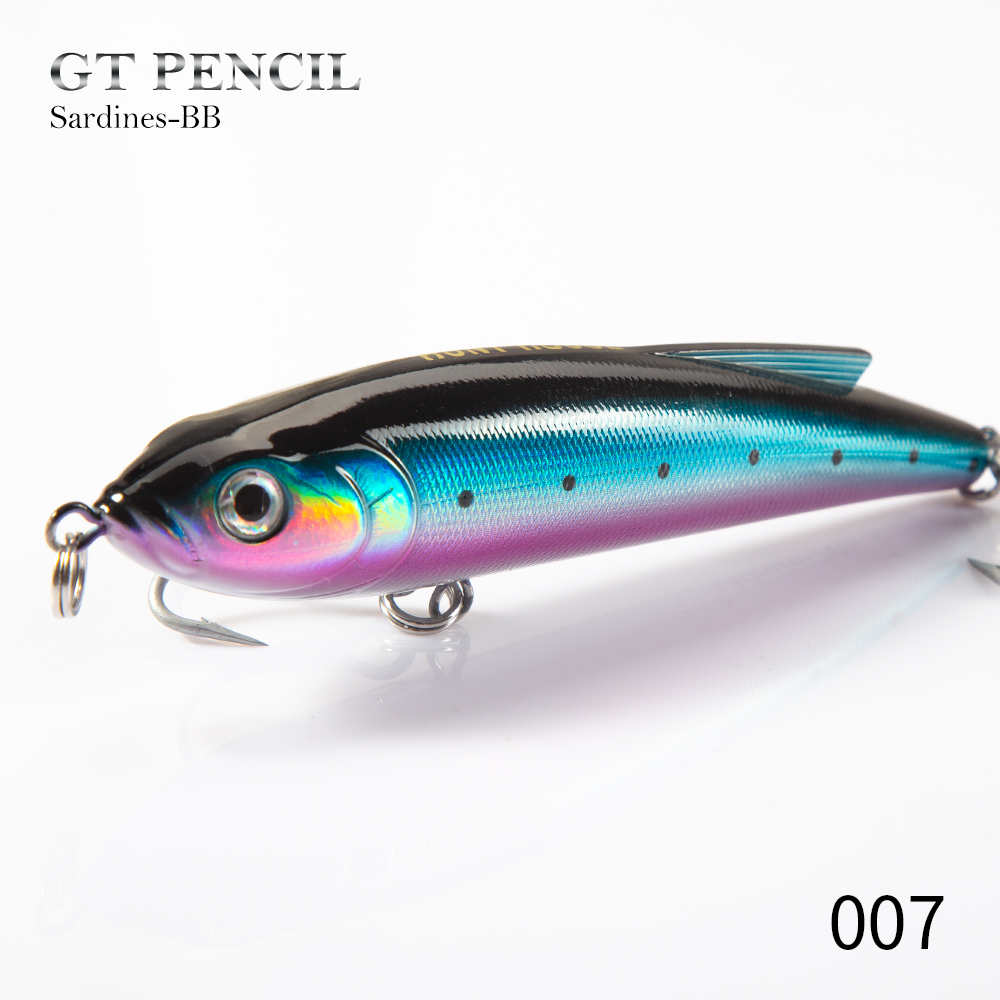 Hunthouse GT Matita Richiamo di Pesca 140mm 70g Traina Acqua Salata Affondamento Stickbait traballante Trota Artificiale Tonno colata Spigola: Luce Verde