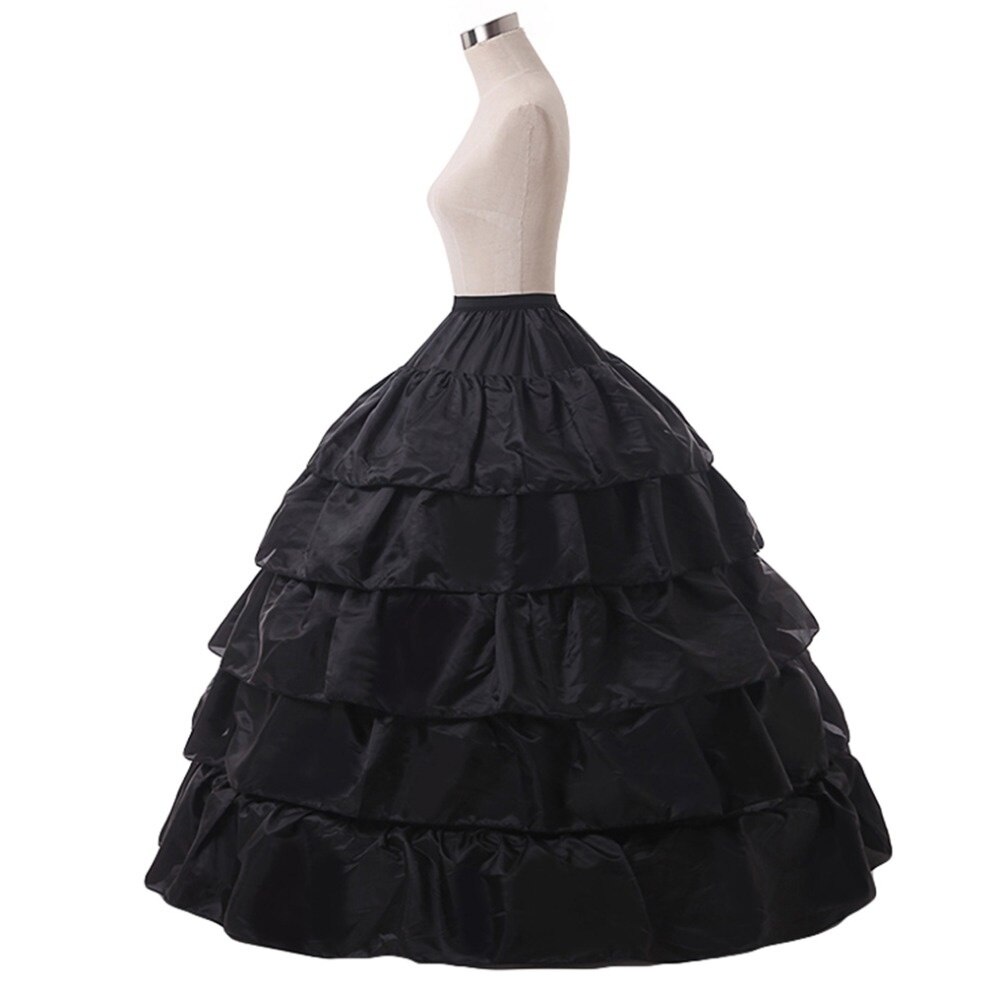 Voorraad 5 Banken Noir Rouge Jupon Avec Des Volants Robe De Bal 4 Hoops Crinoline Pour Les Robes De Mariage jupon Mariage