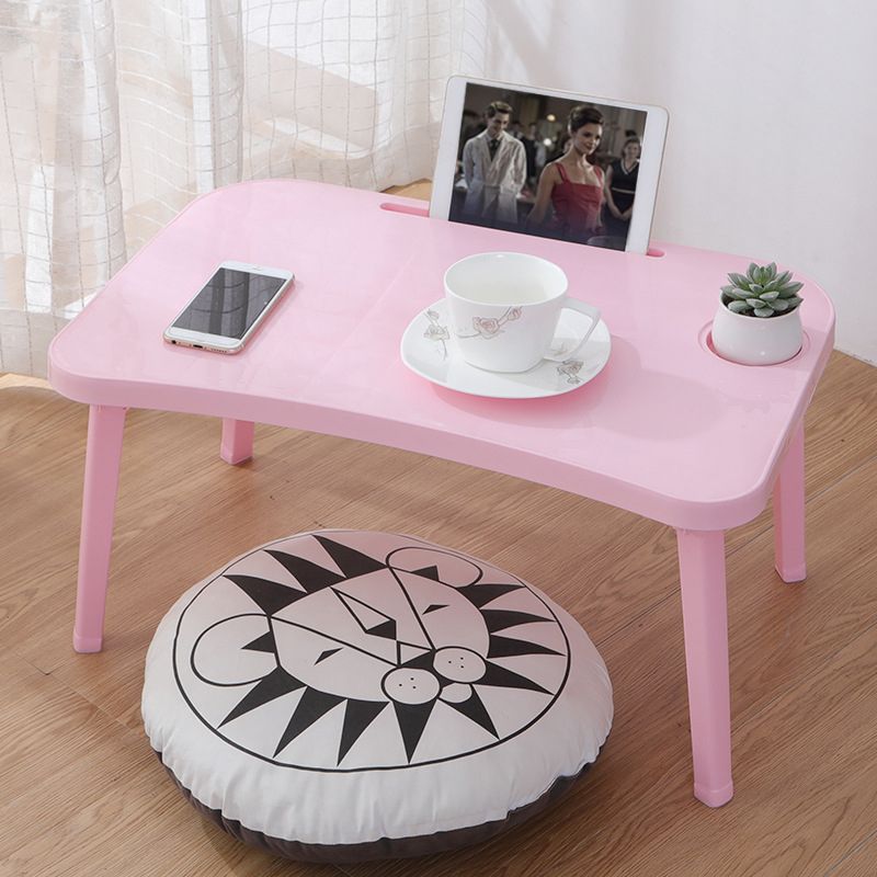 Ontbijt Serveren Bed Trays Verstelbare Opvouwbare Met Flip Top En Benen Computer Bureau Stand Folding Laptop Tafel Notebook Bureau: PINK