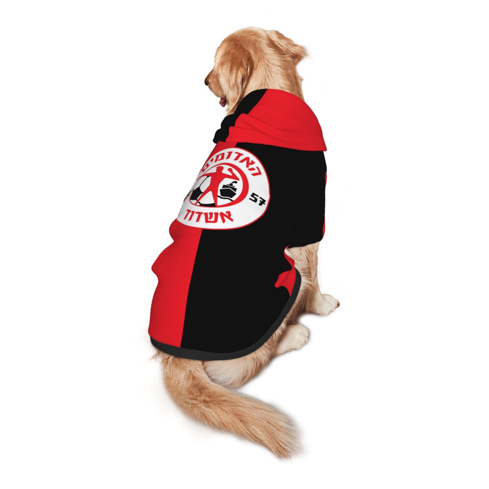 Hapoel Ashdod Fc Medium and Large Pet Dog Wear Hoodies Puppy Costume Winter Cloth Sweaters Sweatshirts Hoodie with Pocket: XL