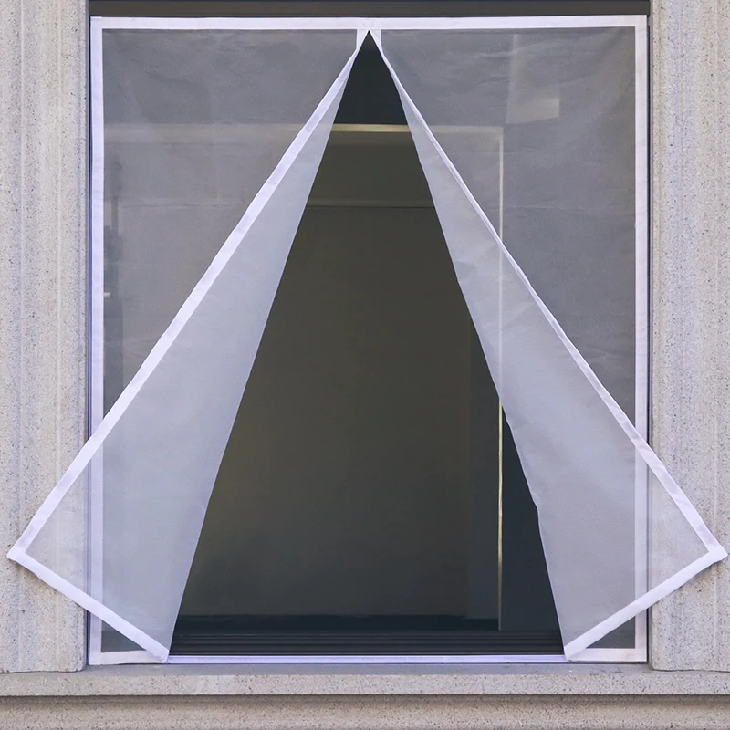 Magnetisk myggnett til innendørs vindu, nettinggardin i tyll, tilpasset størrelse, lukkes automatisk, enkel installasjon