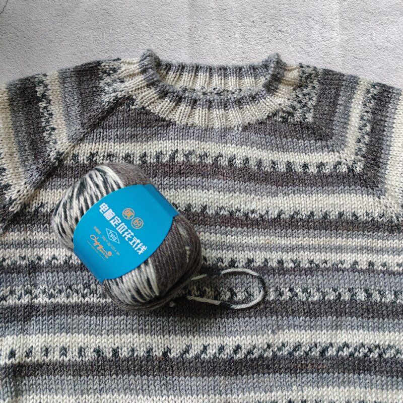 Hilo de lana de fantasía para niños, 35% lana y 65% acrílico, hilo medio grueso, tejido a mano, suave, esponjoso, mezclado, 50g: Multicolor