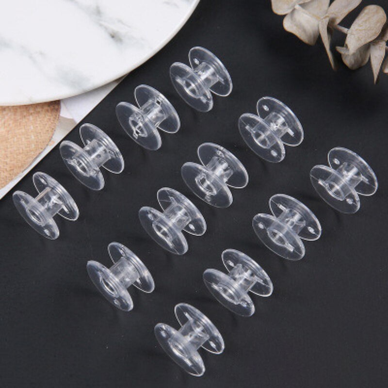 Plastic Bobbins Spools Clear Sewing Machine Empty Bobbins Spools Plastic Storage Box Home Sewing Accessories Tools