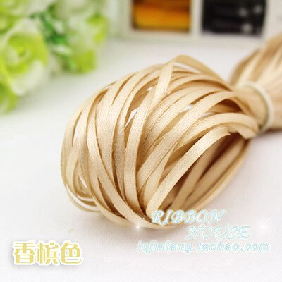 30 soorten Kleuren (20 meters/partij) 1/8 "(3mm) enkel Gezicht Satijnen Lint Singels Decoratie Kerst Accessoires DIY Linten: 7 Champagne