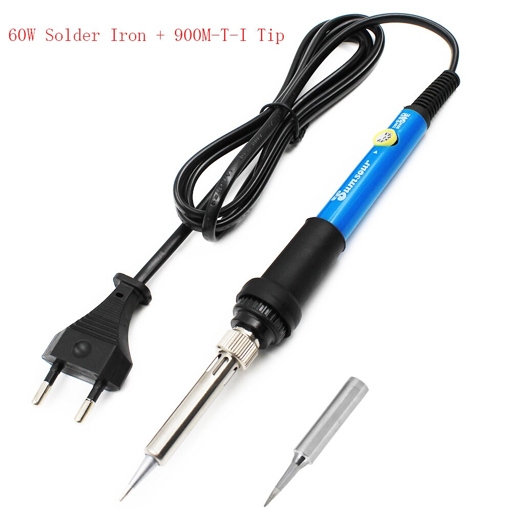 Solder Eisen 60 watt Einstellbare Temperatur Elektrische Lötkolben 110 v/220 v EU/Us-stecker Für Rework schweißen Reparatur Werkzeuge: 110V US Plug / Iron and I Tip
