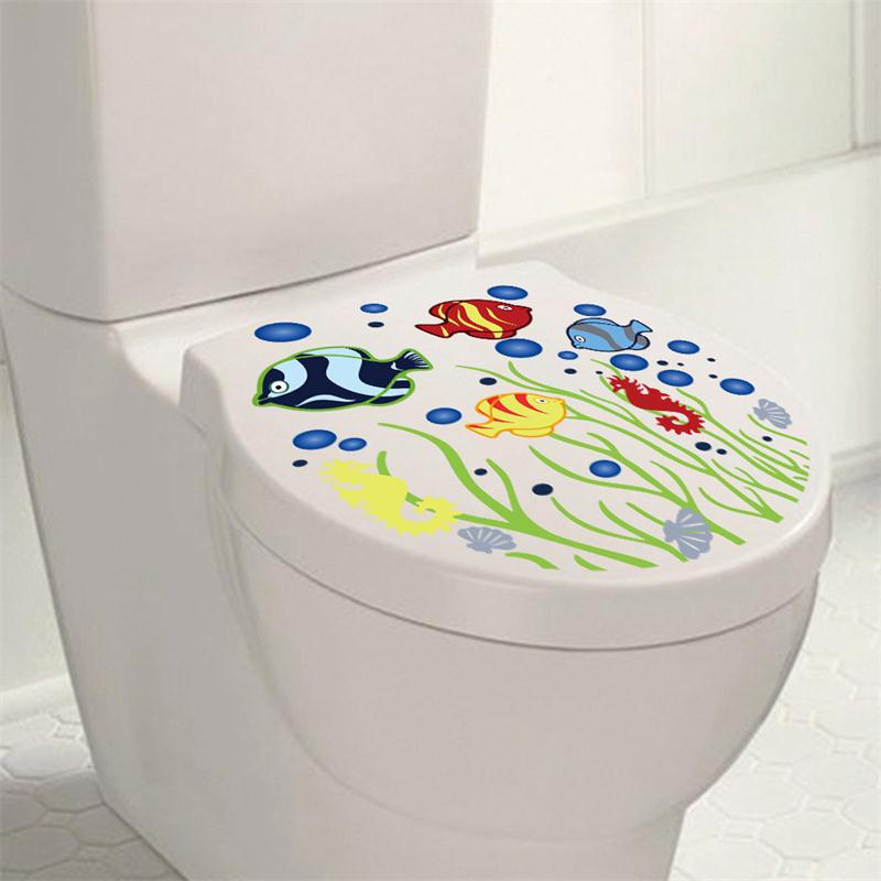 Undervands havfisk boble vægmærkater til badeværelse toilet butiksvindue boligindretning tegneserie dyr wallstickers pvc vægmaleri kunst