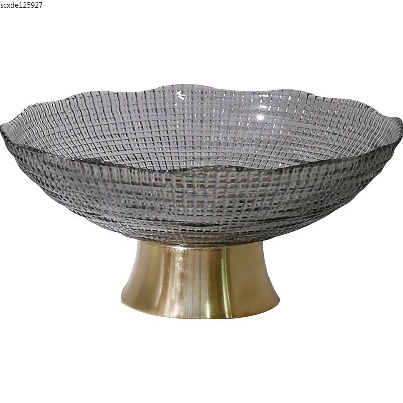 Ronde Crystal Glas Fruit Lade Salontafel Woonkamer Decoratie Gedroogd Fruit Snoep Opbergvak Woondecoratie