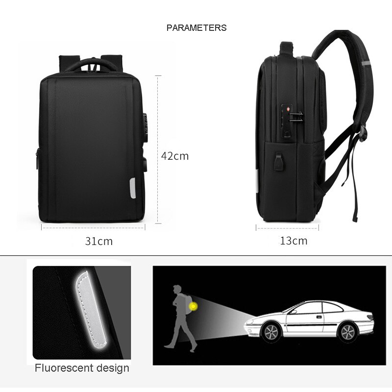 VORMOR-mochila para ordenador portátil de 15,6 pulgadas para hombre, morral de viaje para oficina y negocios, de