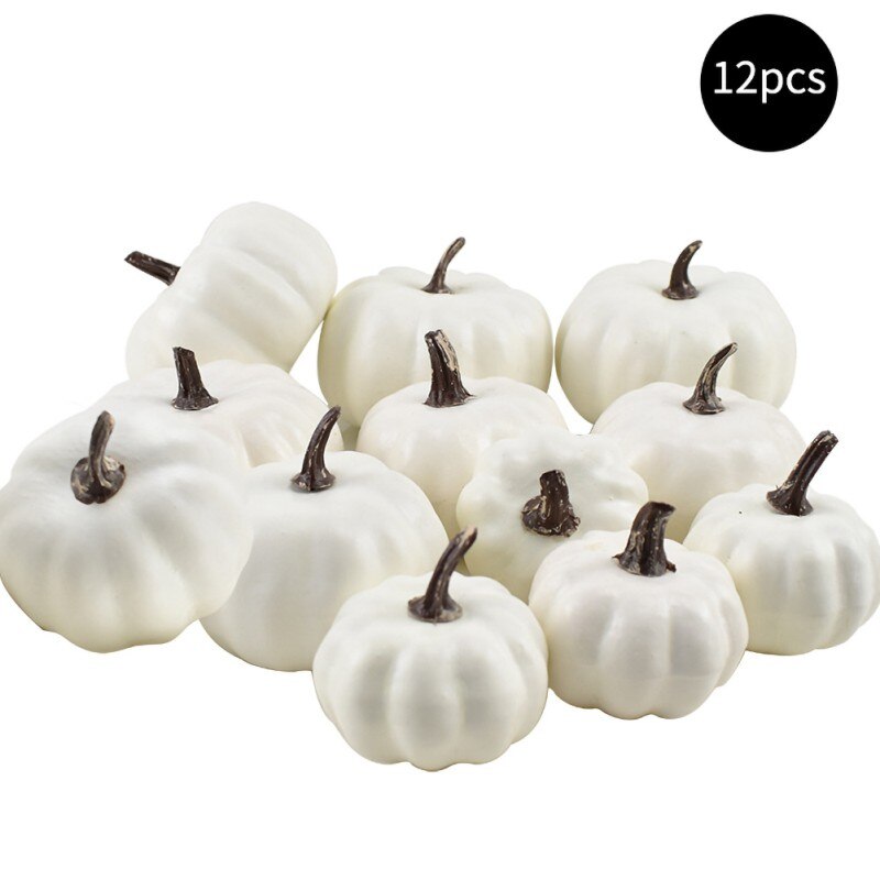 Artificial Pumpkins Lifelike Simulation Artificial Pumpkins 12 Pcs Festive Wedding Halloween Party Home Deco DIY Craft
