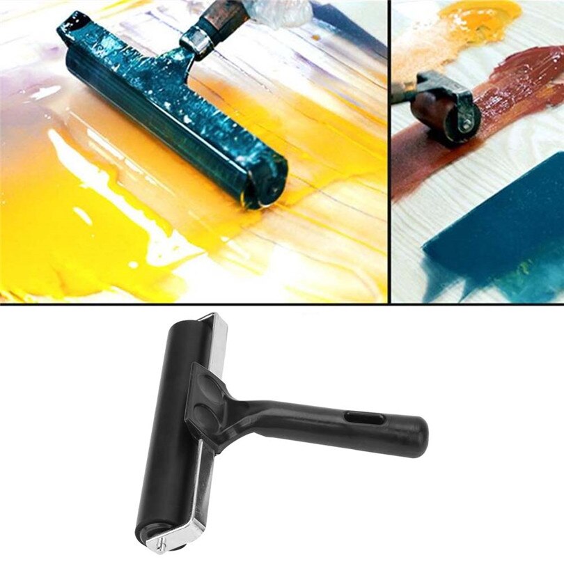 Børster fnug fjerne ruller gummi brayer rulle kunst blæk maleri printfremstilling rulle stempling værktøj 15 cm sweater barbermaskine bærbar