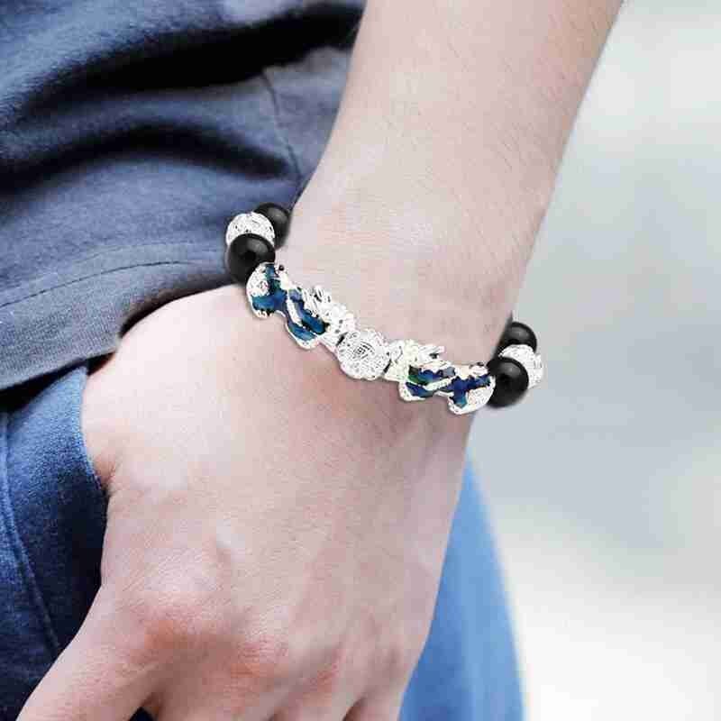 Feng Shui Nero Perle di Ossidiana pi Xiu Ricchezza Dei Monili Dei Monili Del Braccialetto Fortunato di colore di Natale L5T8