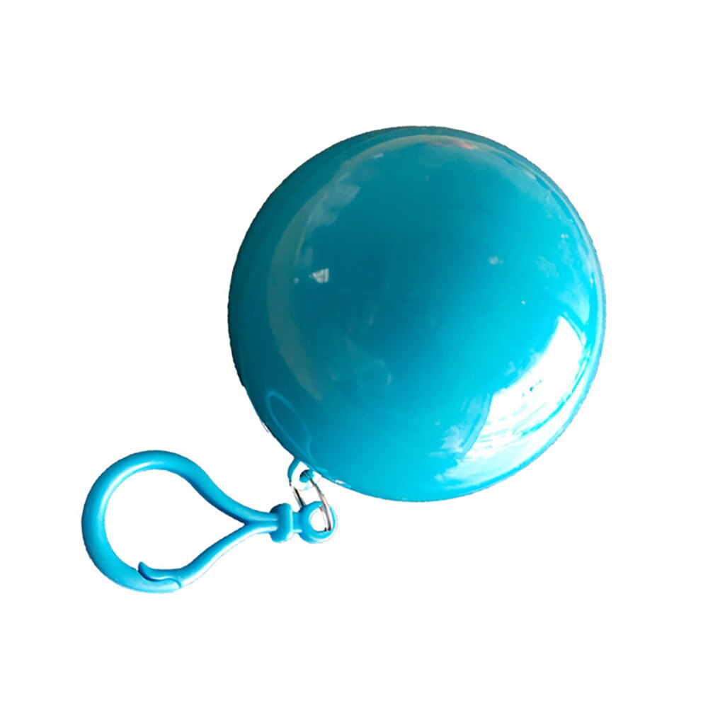 Convenient Portable Rain Ponchos Ball Adults Child Disposable Rainwear Emergency Waterproof Raincoat Colorful Poncho with Hook: Child Sky Blue