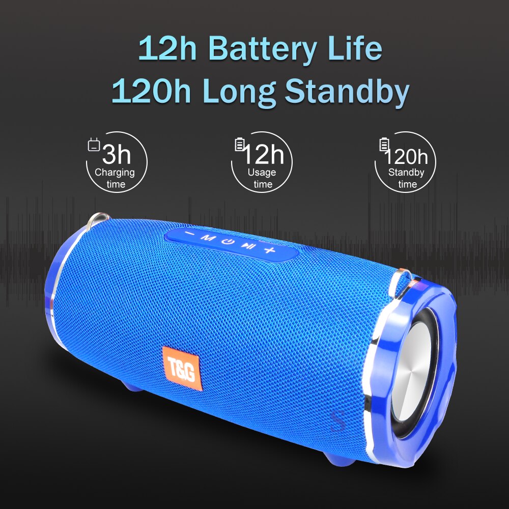 Enceinte d&#39;extérieur TG192, haut-parleur avec lumière LED colorée, sans fil TG187, haute puissance, BT5.0, étanche, Portable, caisson de basses, FM, TF, BoomBox