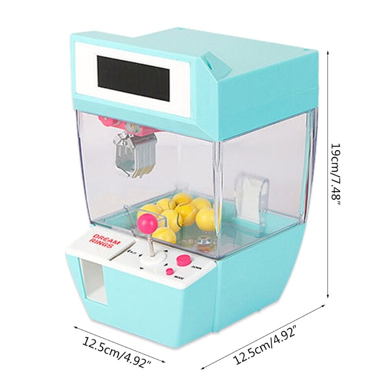 B2EB Mini Claw Machine 2 in 1 Toy Doll Machine Alarm Clock Prize Dispenser Machine Doll Grabber Toy Stimulation Musical Toys