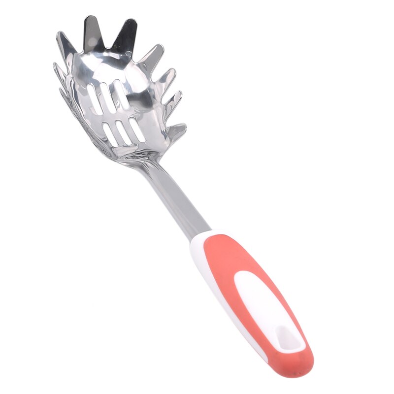 Práctico utensilio de cocina, cuchara para Pasta y fideos, cuchara de acero inoxidable para espaguetis y fideos: orange