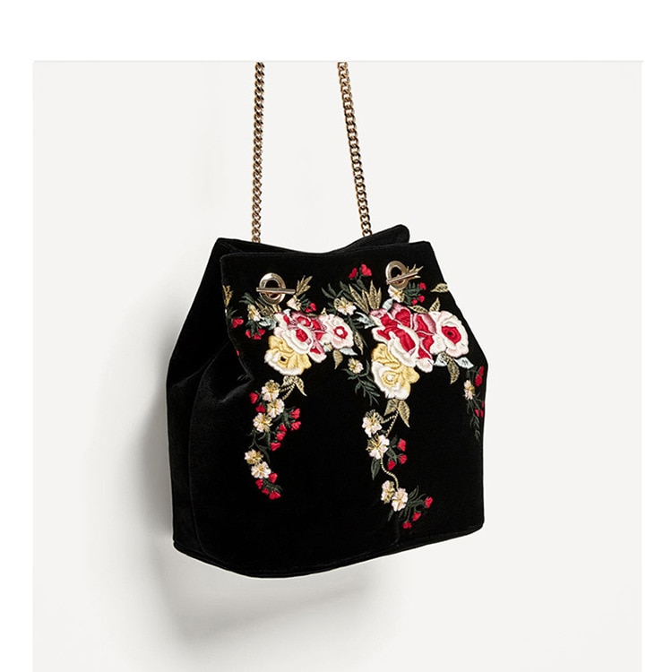 crossbody bag for women leather handbag luxury handbags women bags Embroidery flower chain shoulder bag sac a main