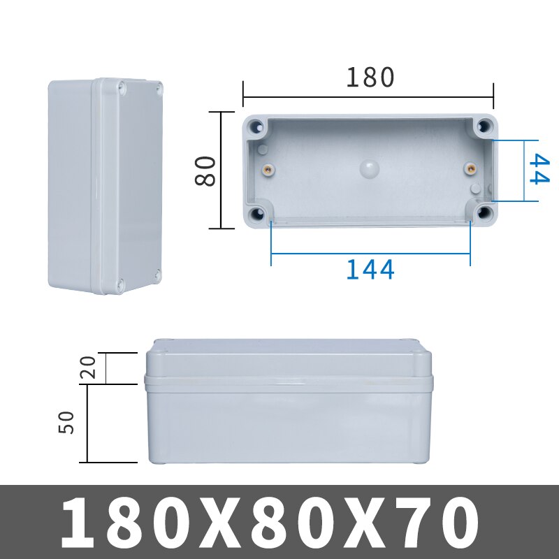 AG Series Waterproof DIY Electrical Junction Box 180*80*70mm ABS plastic Enclosure Case Outdoor Distribution box