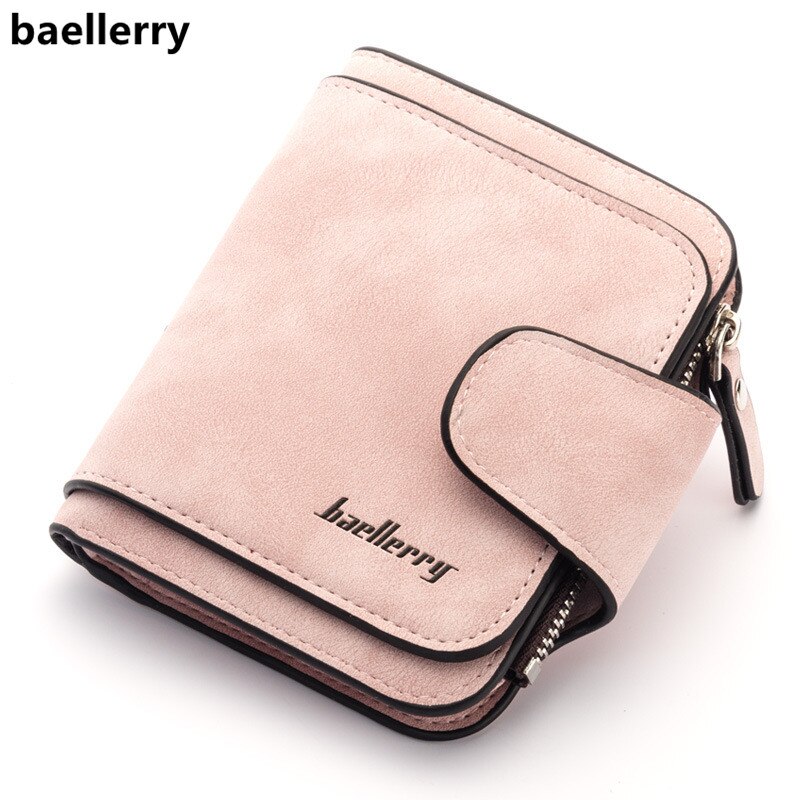 Baellerry Brand Wallet Women Scrub Leather Lady Purses Ladies Clutch Wallet Long Female Wallet Carteira Feminina: Short PINK