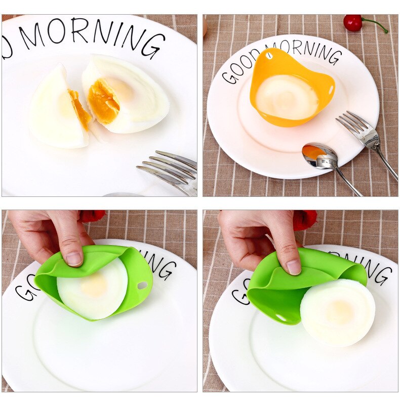 4 Colors Of Silicone Egg Cooker Food Grade Egg Steamer Egg Holder High Temperature Resistant Environmental Protection Non-toxic