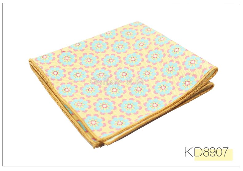 Merk casual heren katoenen zakdoeken geweven bloemenprint pochet heren bruiloft feest zakdoek zachte handdoeken zakdoek: Kd8907