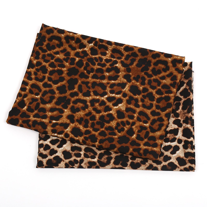 Leopard print klut huayao stoff crepe de chine skjorte polyester chiffon
