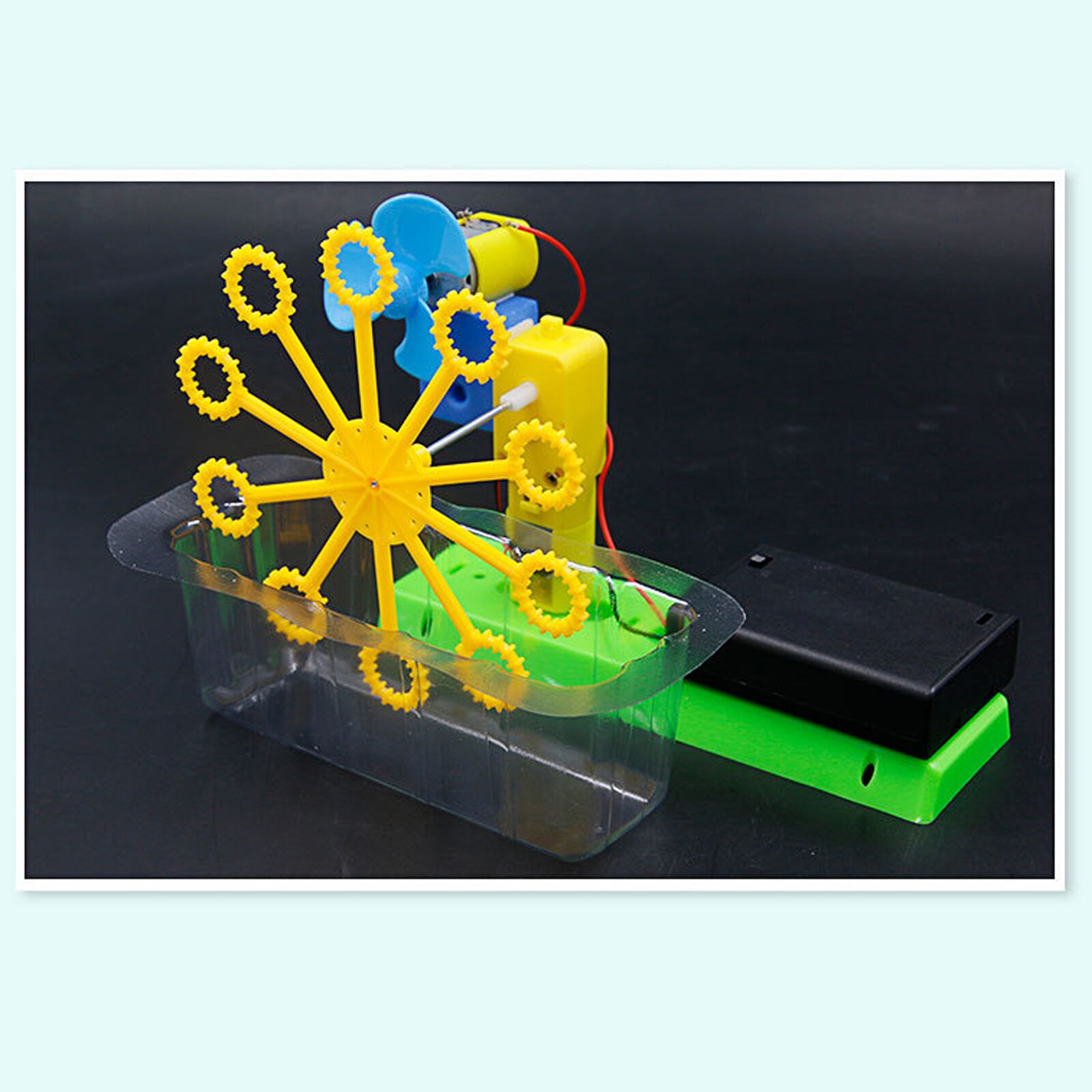 Handmade Bubble Machine DIY Bubble Steam Assembly Foaming Machine Educational Kit Electric Toy Science Experiment DIY Set