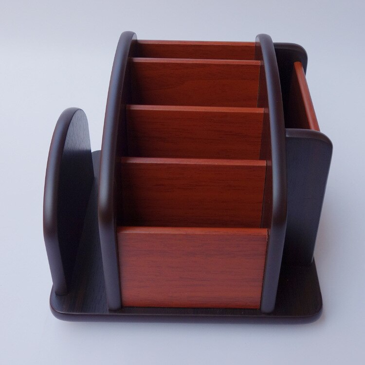 Revolving Wood Pen Pencil Holder Large Spinning Remote Controls Holder Wooden Rotating Office Supplies Desk Storage Organizer: Default Title