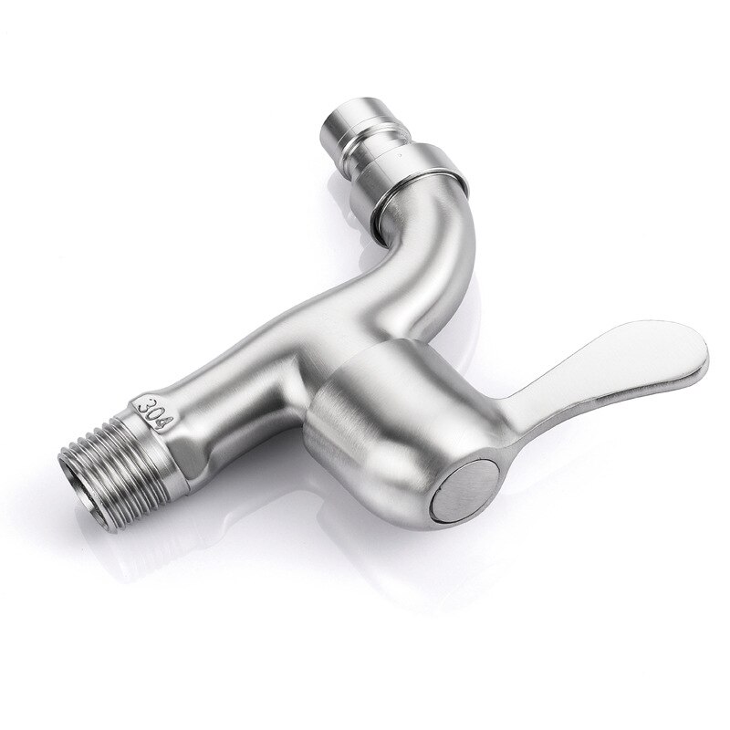 Washing Machine Faucet SUS304 Stainless Steel Washing Machine Faucet Wall Mounted Cold Bibcock Home Garden Cold Brushed Bibcocks