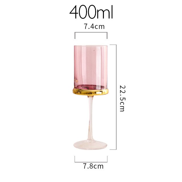 Copa de vino tinto de lujo nórdico, oro galvanizado, copa de champán, Bar, en Hotel, vasos de agua, Copas de Goblets: Red 400ml