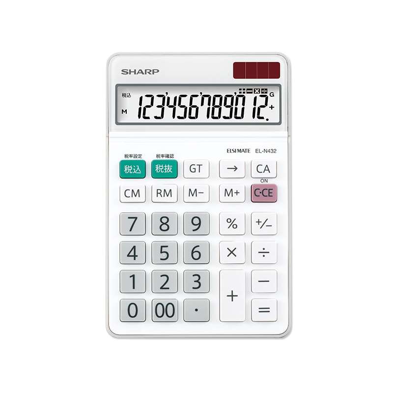 SHARP EL-N432/ EL-S452 Desktop Calculator 12-digit Financial Accounting Adjustable Angle Tax Size Number