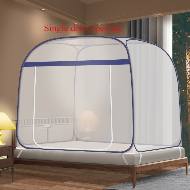 type de moustiquaire, aucune installation requise, aucun support requis, avec portes simples ou doubles, décoration de pièce, abordable: lit de 2,0 m (6,6 pieds) / Café léger