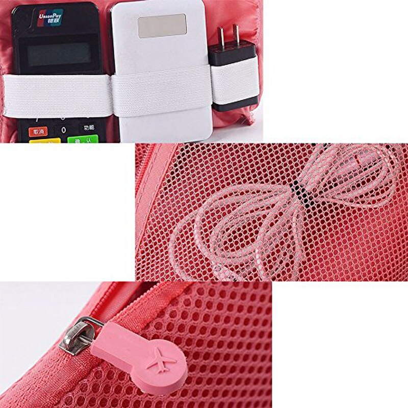 Cargador USB Digital de viaje a prueba de golpes, funda para auriculares, organizador de maquillaje, cosméticos, accesorios, bolsa de viaje, organizadores de embalaje