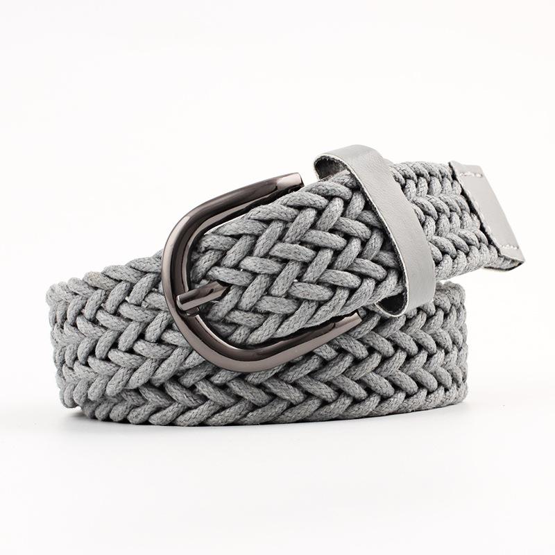Unisex Elastic Braided Belt Elastic Solid Color Weave Belts For Women Men Jeans Belts Pin Buckle Woven Belt: 3 (103x2.5cm)
