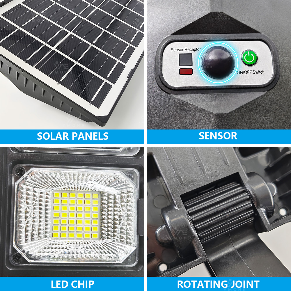 10000W krachtige zonne-straatlantaarn met afstandsbediening LED-wandlamp op zonne-energie voor waterdichte huis- en tuindecoratie buitenshuis