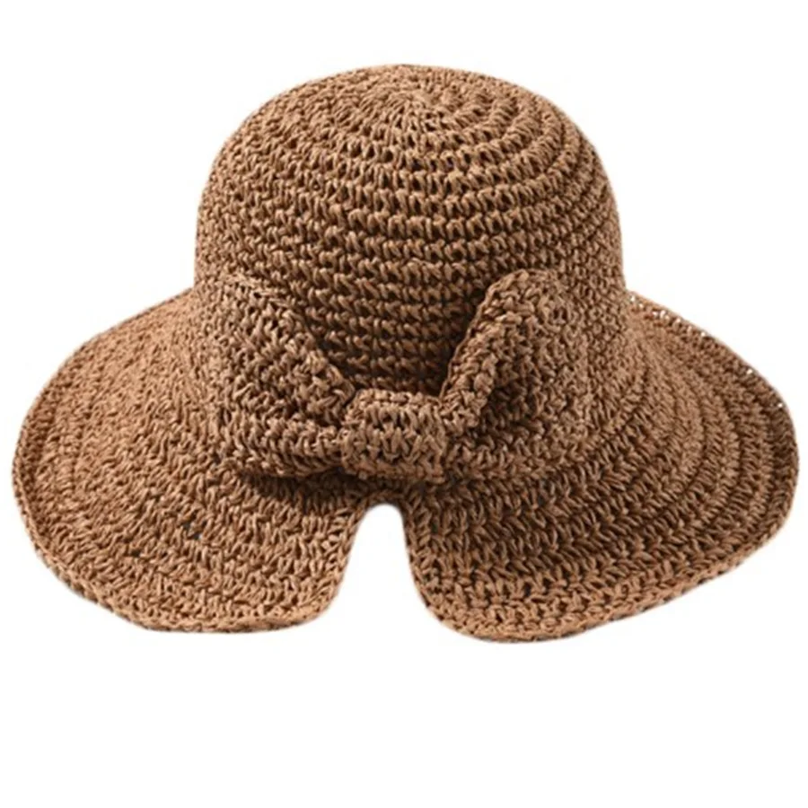 Hopfällbar stråhatt solhatt med liten brätte strandsandstrand fiskare fjärilshatt solskyddskeps sommar anti-uv-hatt