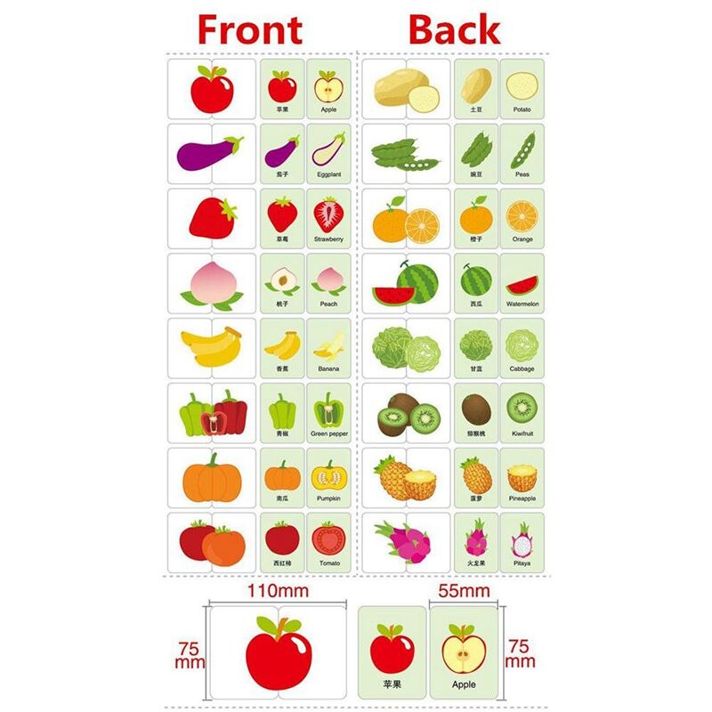 Baby Baby 32Pcs Flash Card Jigsaw Cognitie Puzzel Vorm Matching Puzzel Cognitieve Leren Vroege Onderwijs Kaart Leren Speelgoed