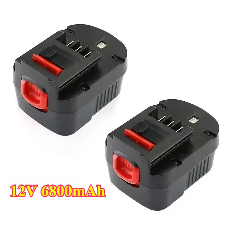 Batería de herramienta recargable de 12V y 12800mah para Black & Decker A12 A12ex Fsb12 Fs120b A1712 Hp12k HP12 reemplazo de iones de litio Dri: Caqui oscuro