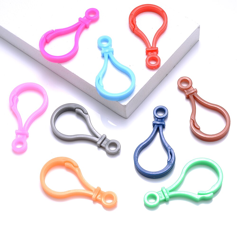 30 sztuk/partia Multicolor plastikowe zapięciem Lobster haki dla DIY ocena biżuteria dokonywanie brelok zapięcie akcesoria dostarcza 25*48mm