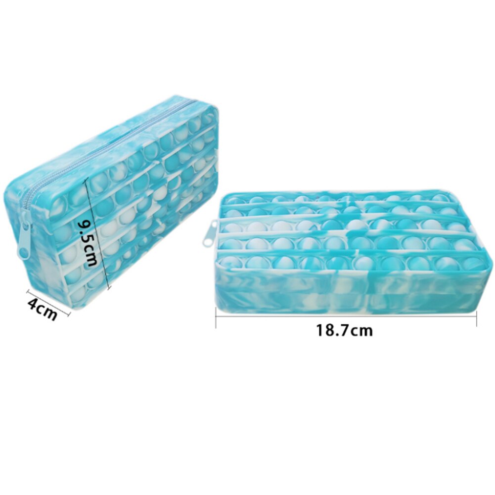 Funny Pencil Case Silicone Purse Push Bubbles Simple Stationary Bag Popper Sensory Pencil Case Fidget Toys: 12