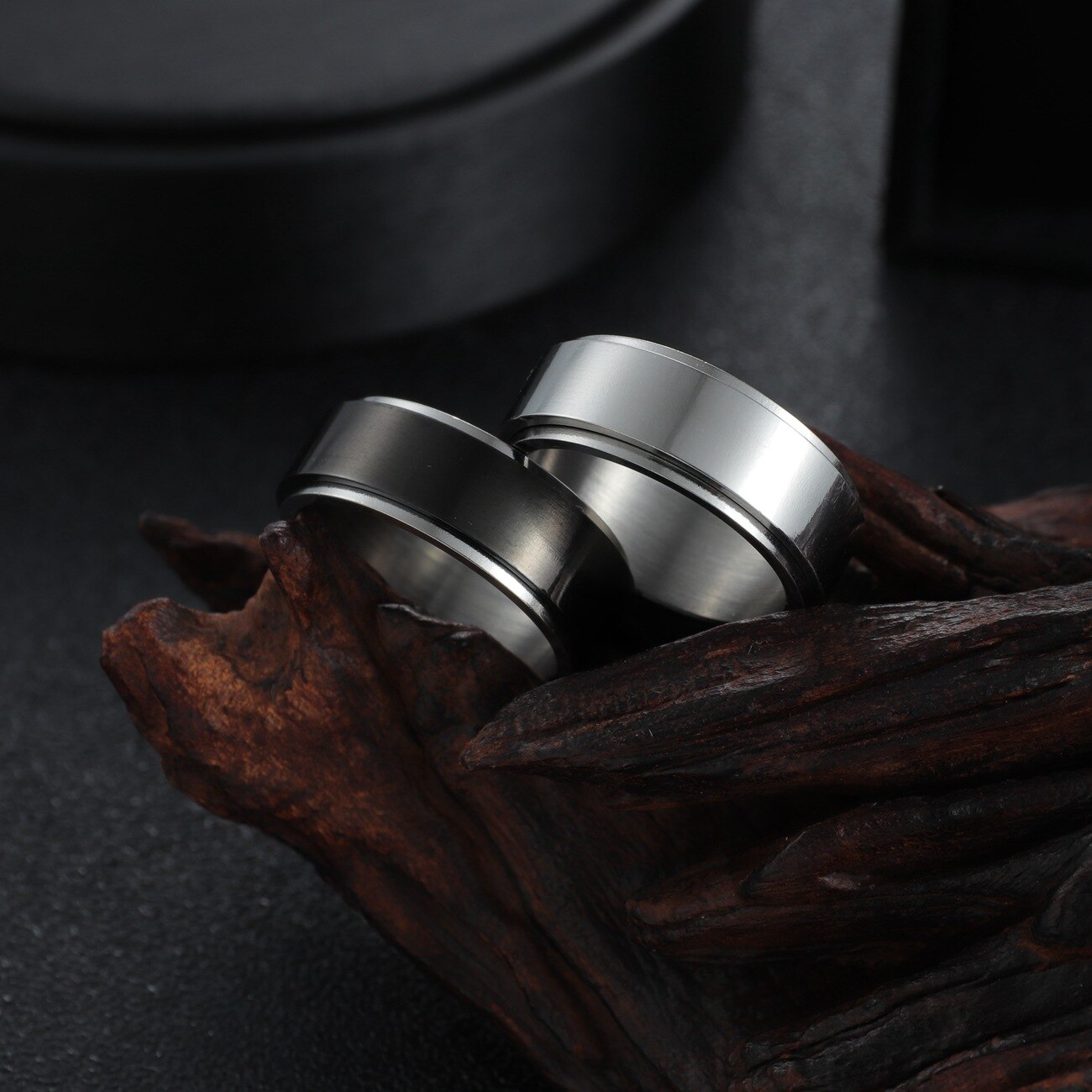 Titanium steel Anxiety Ring For Men Women Spinner Fidgets Rings Rotate Freely Spinning Anti Stress Accessories Jewelry