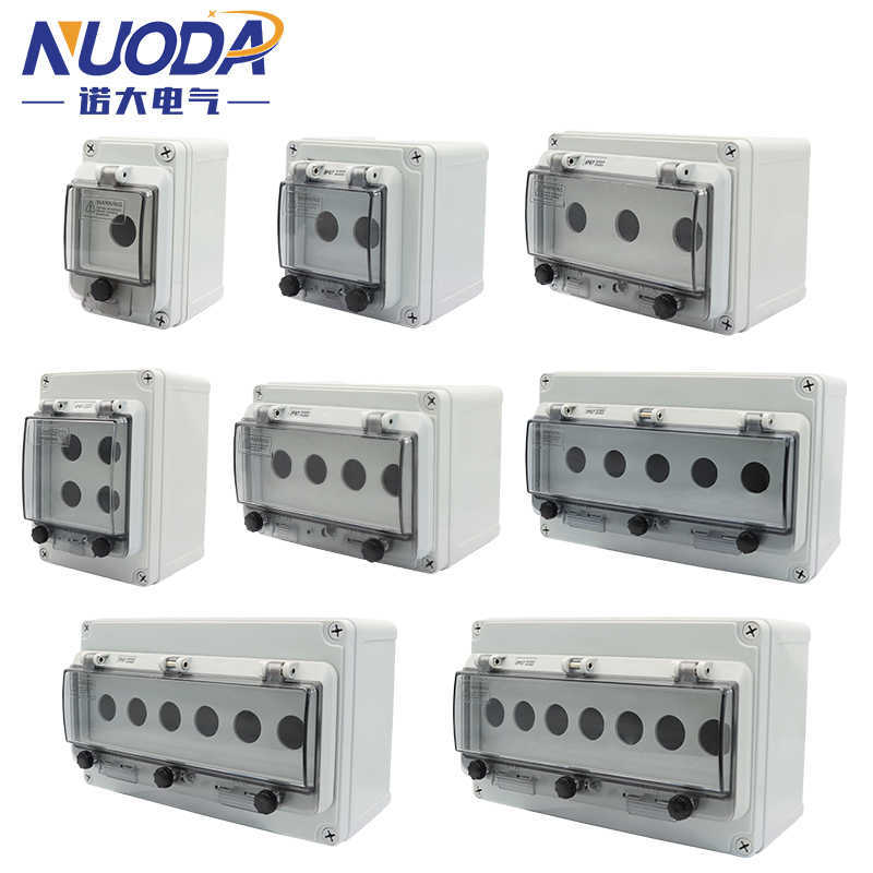 Emergency Stop Control Box Outdoor Button Switch Box With Protective Cover Waterproof Urgent Stop Button Control Box IP67