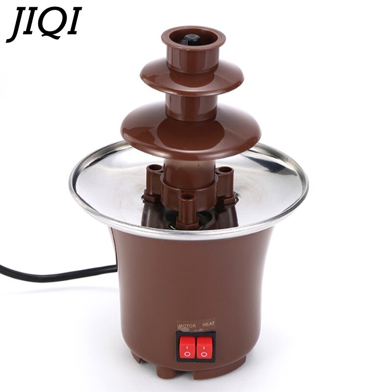Jiqi 3 lag mini chokolade springvand fondue vandfald maker maskine hjem event udstilling bryllup fødselsdag fest eu/us/uk stik
