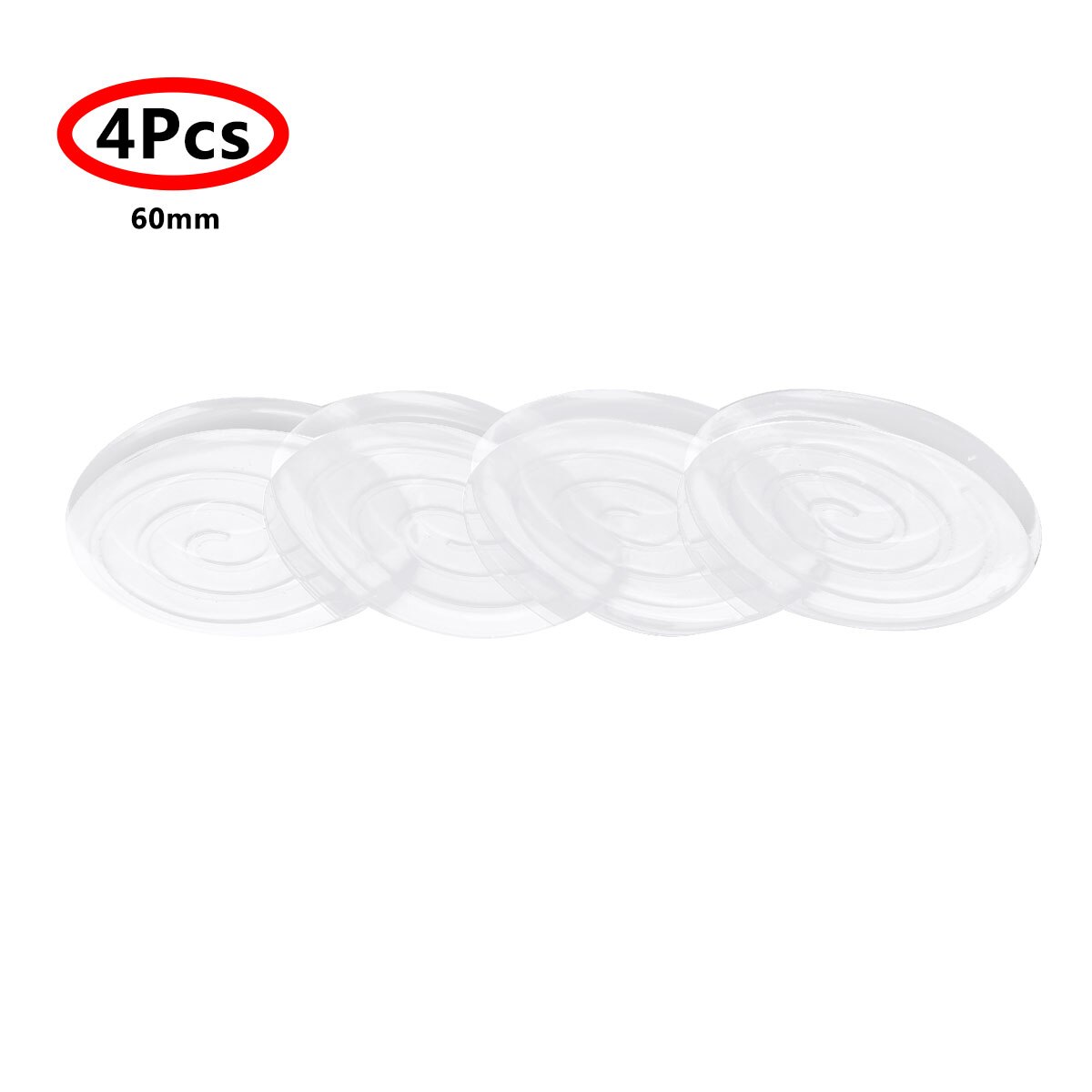4 Clear Furniture Feet Pads Non Slip Table Chair Legs Grippers Anti-Walking Silicone Stickers Home Scratch Proof Floor Protector: Clear Round 60mm