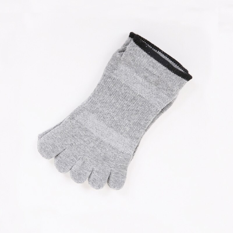 5 Paren/partij Mannen Vijf Teen Yoga Sokken Japanse Stijl Split Teen Sport Sokken Dunne Ademende Casual Active Wear Katoen Enkel sokken: light gray