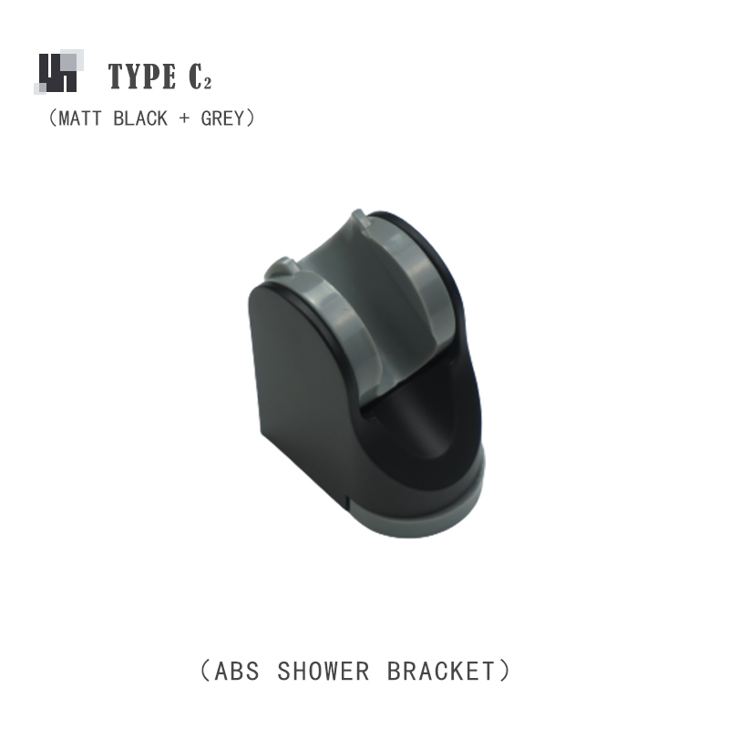 Hand Held Shower Head Holder Wall Mount Hand Shower Sprayer Holder ABS Bracket Bathroom Rose Gold Grey Chrome Shower Replacement: Type C2 Black Grey