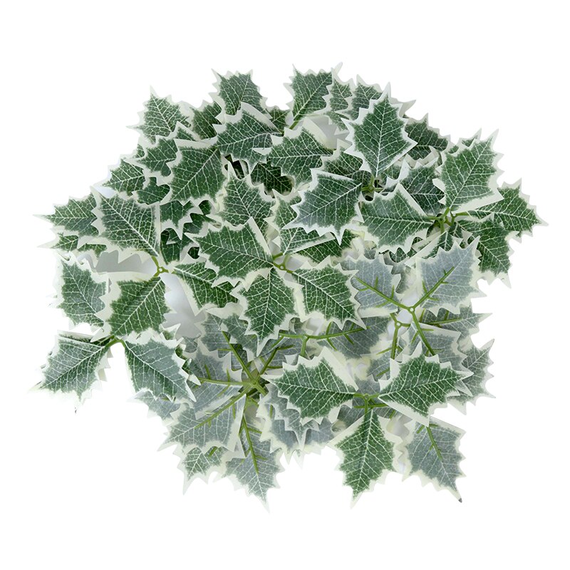 5/10Pcs Green Holly Leaf Leaves and Red Holly Berry Gold Cherry for Wedding Party Home Party Decoration DIY Christmas Wreath Dec: B01-10pcs